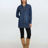 Anna Veste de Denim Longue