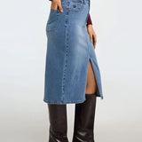Leila Jupe Denim Droite
