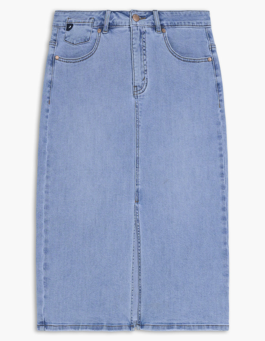 Leila Jupe Denim Droite