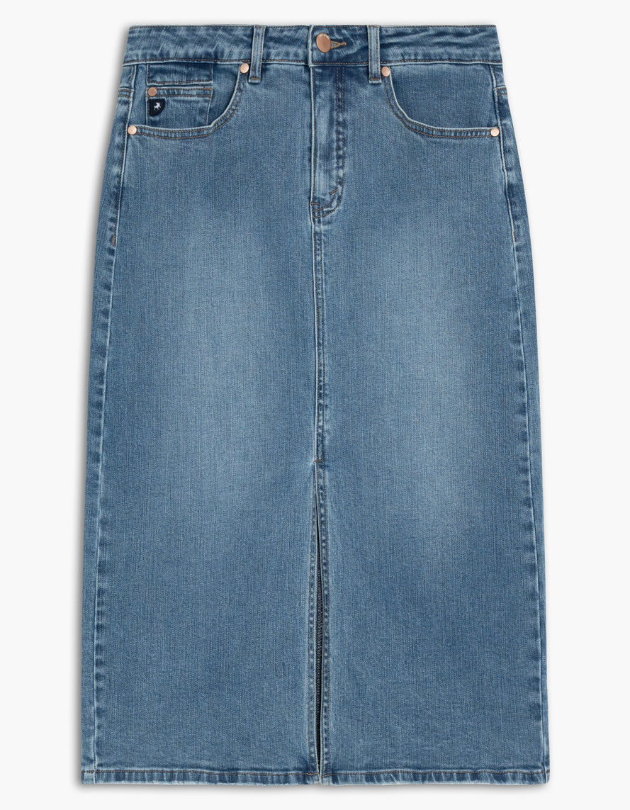 Leila Jupe Denim Droite