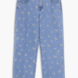 Gigi 7/8 Denim Brodé