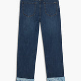 Georgia Straight Jeans Droit à Revers