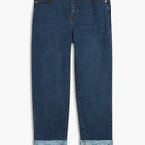 Georgia Straight Jeans Droit à Revers