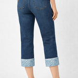 Georgia Straight Jeans Droit à Revers