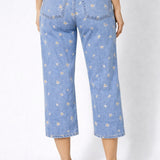 Gigi 7/8 Denim Brodé