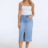 Leila Jupe Denim Droite