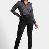 Liette Slim Pantalon Effet Suede
